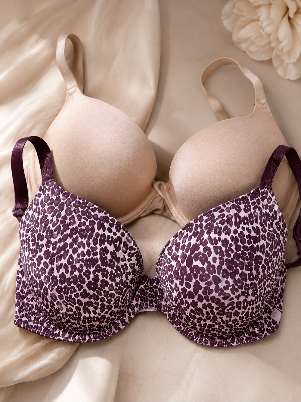 Victoria’s Secret + Adore Me Demi Bras Bundle‎ Nude Leopard Print 34D Supportive